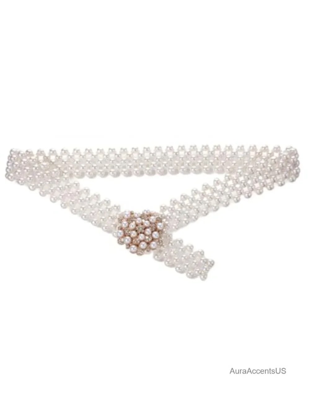 Wide Fancy Crystal Pearl Belt for Wedding Dress Prom Beaded Sash